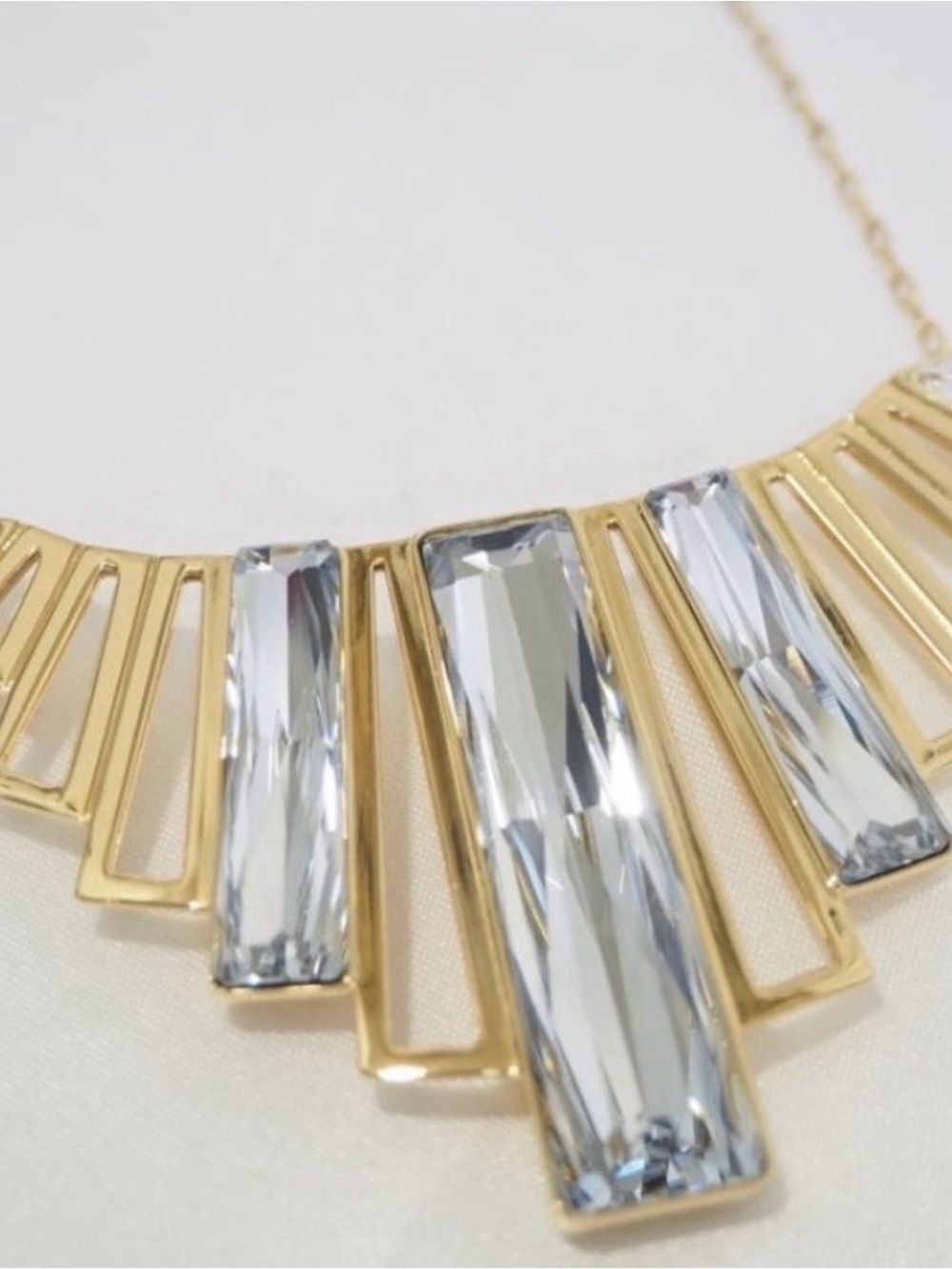 Rare Swarovski Crystal Gold Tone Brancusi Collar Statement Bib Necklace 5077509